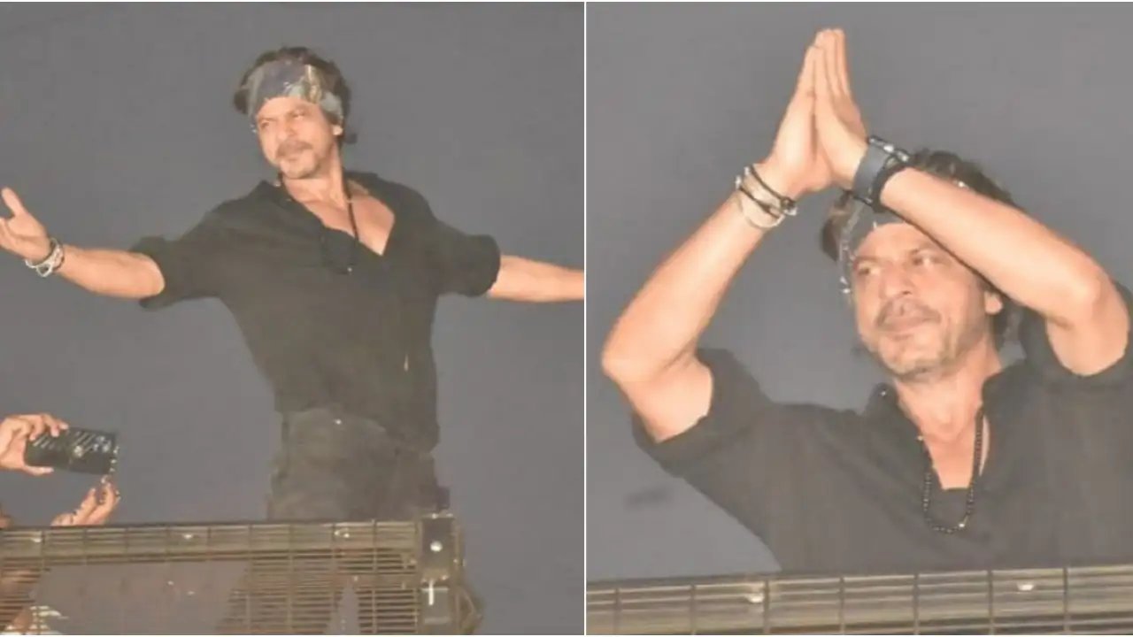 WATCH: Shah Rukh Khan surprises fans outside Mannat as Pathaan enters 400 crore club; Does his signature pose