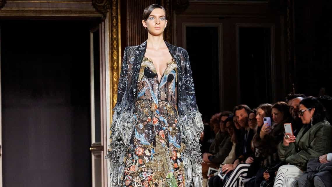 At Paris couture week, Rahul Mishra brings the universe alive in embroidery