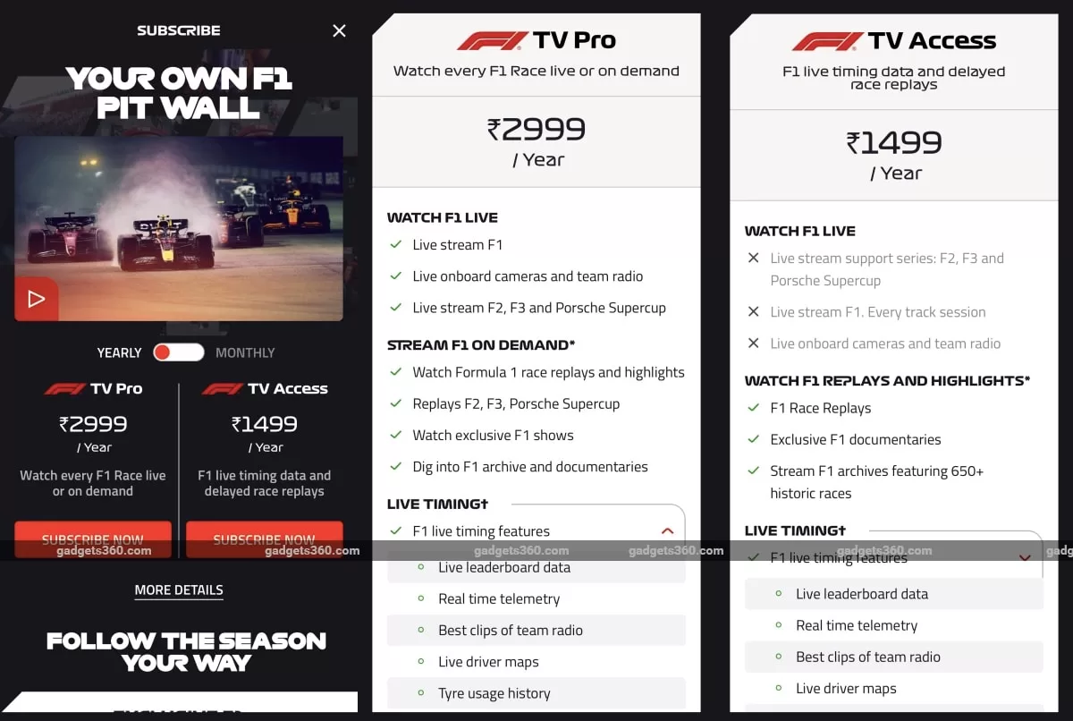 F1 TV Pro Subscription Now Available in India Price, Features, and